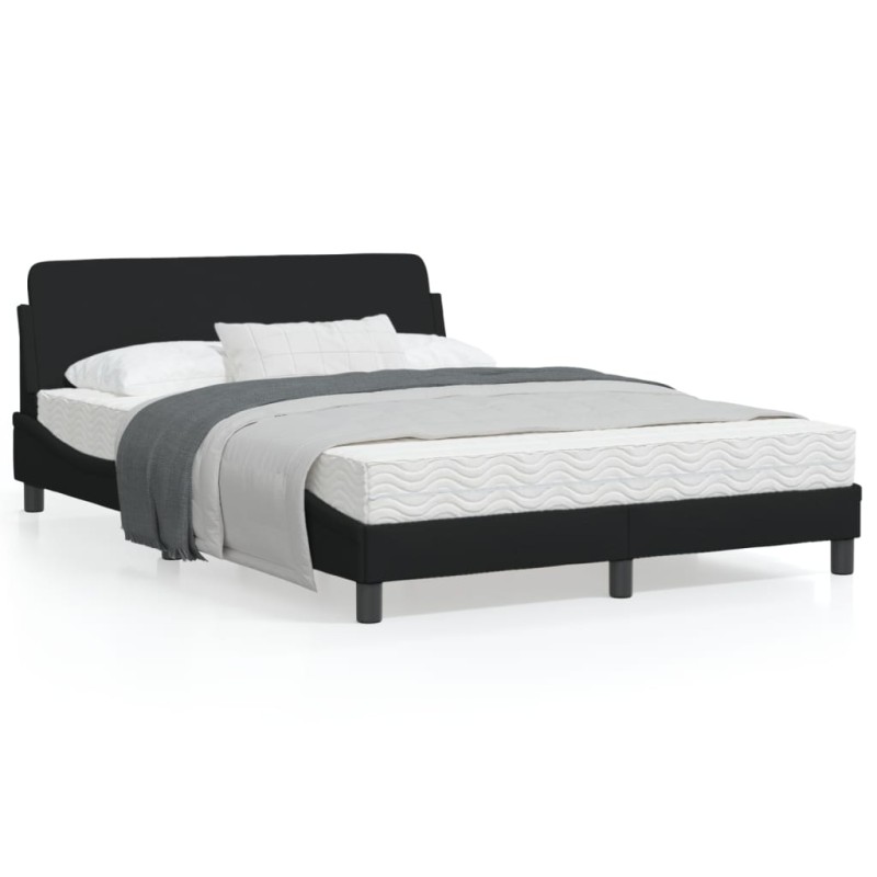 vidaXL Bettgestell mit Kopfteil Schwarz 140x200 cm Stoff vidaXL Bettgestell mit Kopfteil Schwarz 140x200 cm Stoff