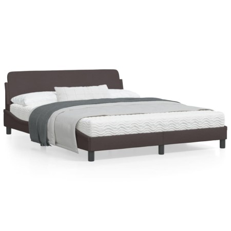 vidaXL Bettgestell mit Kopfteil Dunkelbraun 160x200 cm Stoff