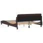 vidaXL Bettgestell mit Kopfteil Dunkelbraun 160x200 cm Stoff vidaXL Bettgestell mit Kopfteil Dunkelbraun 160x200 cm Stoff