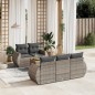 vidaXL 6-tlg. Garten-Sofagarnitur mit Kissen Grau Poly Rattan vidaXL 6-tlg. Garten-Sofagarnitur mit Kissen Grau Poly Rattan