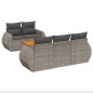 vidaXL 6-tlg. Garten-Sofagarnitur mit Kissen Grau Poly Rattan vidaXL 6-tlg. Garten-Sofagarnitur mit Kissen Grau Poly Rattan