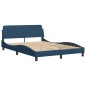 vidaXL Bettgestell mit Kopfteil Blau 140x200 cm Stoff vidaXL Bettgestell mit Kopfteil Blau 140x200 cm Stoff