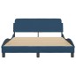 vidaXL Bettgestell mit Kopfteil Blau 140x200 cm Stoff vidaXL Bettgestell mit Kopfteil Blau 140x200 cm Stoff