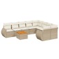 vidaXL 9-tlg. Garten-Sofagarnitur mit Kissen Beige Poly Rattan vidaXL 9-tlg. Garten-Sofagarnitur mit Kissen Beige Poly Rattan