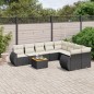 vidaXL 9-tlg. Garten-Sofagarnitur mit Kissen Schwarz Poly Rattan vidaXL 9-tlg. Garten-Sofagarnitur mit Kissen Schwarz Poly Rattan
