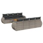 vidaXL 9-tlg. Garten-Sofagarnitur mit Kissen Grau Poly Rattan vidaXL 9-tlg. Garten-Sofagarnitur mit Kissen Grau Poly Rattan