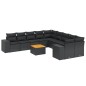 vidaXL 11-tlg. Garten-Sofagarnitur mit Kissen Schwarz Poly Rattan vidaXL 11-tlg. Garten-Sofagarnitur mit Kissen Schwarz Poly Rattan