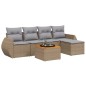 vidaXL 6-tlg. Garten-Sofagarnitur mit Kissen Beige Poly Rattan vidaXL 6-tlg. Garten-Sofagarnitur mit Kissen Beige Poly Rattan