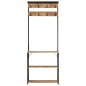 vidaXL Garderobe mit Schuhablage 68x30x182cm Raues Massivholz Mango vidaXL Garderobe mit Schuhablage 68x30x182cm Raues Massivholz Mango