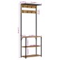 vidaXL Garderobe mit Schuhablage 68x30x182cm Raues Massivholz Mango vidaXL Garderobe mit Schuhablage 68x30x182cm Raues Massivholz Mango