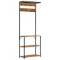 vidaXL Garderobe mit Schuhablage 68x30x182cm Raues Massivholz Mango vidaXL Garderobe mit Schuhablage 68x30x182cm Raues Massivholz Mango