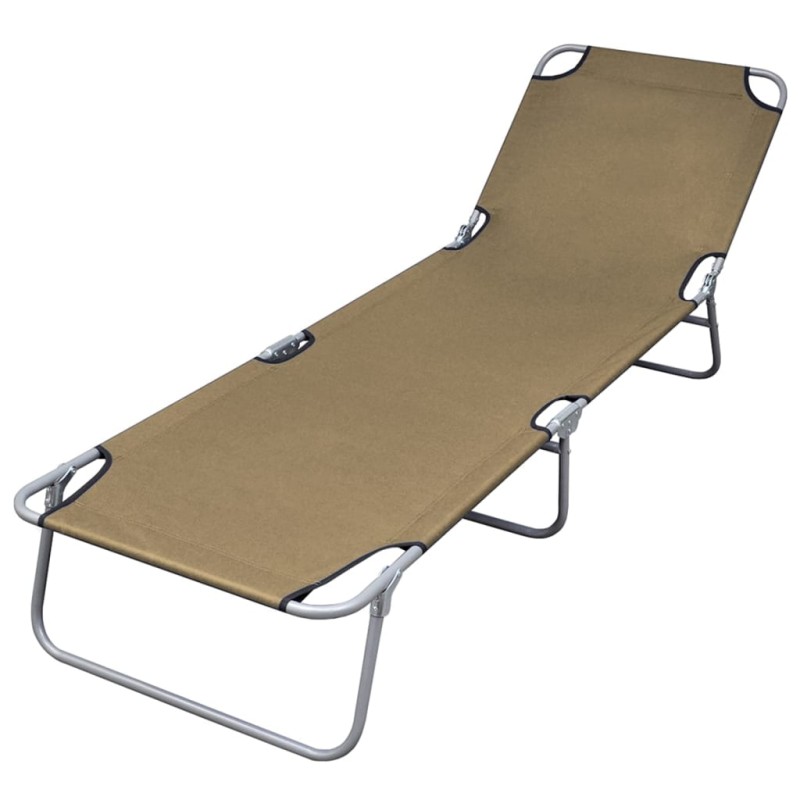 vidaXL Sonnenliege Klappbar mit Verstellbarer Rückenlehne Taupe vidaXL Sonnenliege Klappbar mit Verstellbarer Rückenlehne Taupe