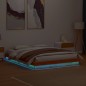 vidaXL Massivholzbett mit LED-Beleuchtung Wachsbraun 160x200 cm Kiefer vidaXL Massivholzbett mit LED-Beleuchtung Wachsbraun 160x200 cm Kiefer