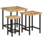 vidaXL Satztische 3 Stk. Raues Massivholz Mango und Eisen vidaXL Satztische 3 Stk. Raues Massivholz Mango und Eisen