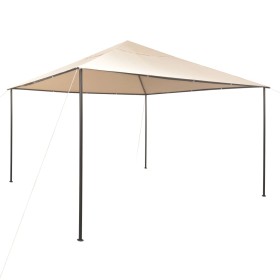vidaXL Pavilion Partyzelt Überdachung 4x4 m Stahl Beige  