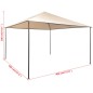 vidaXL Pavilion Partyzelt Überdachung 4x4 m Stahl Beige vidaXL Pavilion Partyzelt Überdachung 4x4 m Stahl Beige