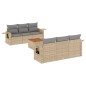 vidaXL 7-tlg. Garten-Sofagarnitur mit Kissen Beige Poly Rattan vidaXL 7-tlg. Garten-Sofagarnitur mit Kissen Beige Poly Rattan