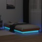 vidaXL Massivholzbett mit LED-Beleuchtung Wachsbraun 100x200 cm Kiefer vidaXL Massivholzbett mit LED-Beleuchtung Wachsbraun 100x200 cm Kiefer