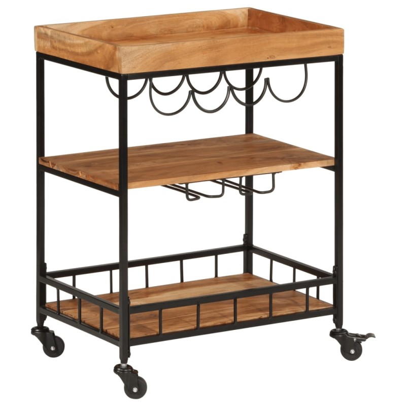 vidaXL Barwagen 60x40x80 cm Massivholz Akazie und Eisen vidaXL Barwagen 60x40x80 cm Massivholz Akazie und Eisen