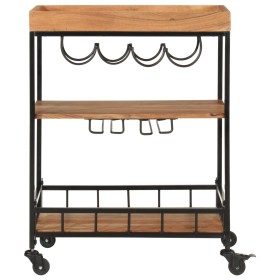 vidaXL Barwagen 60x40x80 cm Massivholz Akazie und Eisen