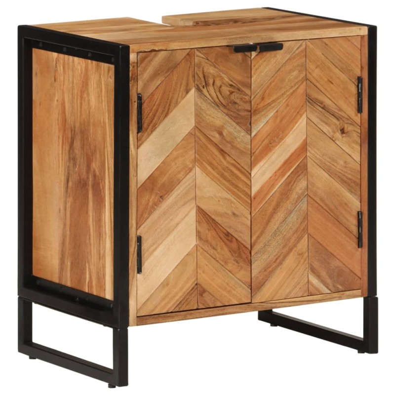 vidaXL Badschrank 55x35x60 cm Massivholz Akazie und Eisen vidaXL Badschrank 55x35x60 cm Massivholz Akazie und Eisen