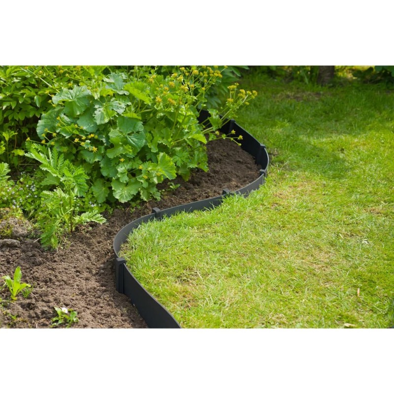 Nature Rasenkanten-Set H15 cm x 10 m mit Erdnägeln Schwarz Nature Rasenkanten-Set H15 cm x 10 m mit Erdnägeln Schwarz