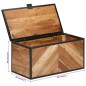 vidaXL Truhe 60x30x30 cm Massivholz Akazie und Eisen vidaXL Truhe 60x30x30 cm Massivholz Akazie und Eisen