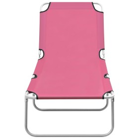 vidaXL Klappbare Sonnenliege Stahl und Stoff Rosa