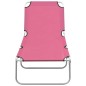 vidaXL Klappbare Sonnenliege Stahl und Stoff Rosa vidaXL Klappbare Sonnenliege Stahl und Stoff Rosa