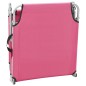 vidaXL Klappbare Sonnenliege Stahl und Stoff Rosa vidaXL Klappbare Sonnenliege Stahl und Stoff Rosa
