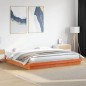 vidaXL Massivholzbett mit LED-Beleuchtung Wachsbraun 180x200 cm Kiefer