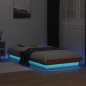 vidaXL Massivholzbett mit LED-Beleuchtung Wachsbraun 90x190 cm Kiefer vidaXL Massivholzbett mit LED-Beleuchtung Wachsbraun 90x190 cm Kiefer