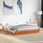 vidaXL Massivholzbett mit LED-Beleuchtung Wachsbraun 150x200 cm Kiefer