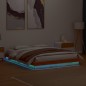 vidaXL Massivholzbett mit LED-Beleuchtung Wachsbraun 150x200 cm Kiefer