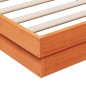 vidaXL Massivholzbett mit LED-Beleuchtung Wachsbraun 150x200 cm Kiefer
