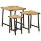 vidaXL Satztische 3 Stk. Massivholz Mango und Eisen vidaXL Satztische 3 Stk. Massivholz Mango und Eisen