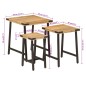 vidaXL Satztische 3 Stk. Massivholz Mango und Eisen vidaXL Satztische 3 Stk. Massivholz Mango und Eisen