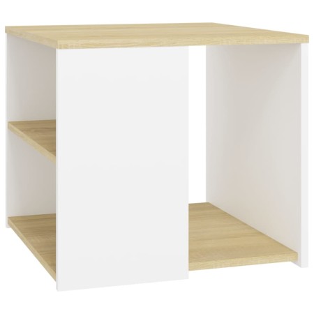 vidaXL Beistelltisch Sonoma-Eiche Weiß 50x50x45 cm Holzwerkstoff