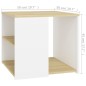 vidaXL Beistelltisch Sonoma-Eiche Weiß 50x50x45 cm Holzwerkstoff vidaXL Beistelltisch Sonoma-Eiche Weiß 50x50x45 cm Holzwerkstoff