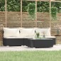 vidaXL 4-tlg. Garten-Lounge-Set mit Kissen Schwarz Poly Rattan vidaXL 4-tlg. Garten-Lounge-Set mit Kissen Schwarz Poly Rattan