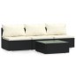 vidaXL 4-tlg. Garten-Lounge-Set mit Kissen Schwarz Poly Rattan vidaXL 4-tlg. Garten-Lounge-Set mit Kissen Schwarz Poly Rattan