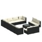 vidaXL 13-tlg. Garten-Lounge-Set mit Kissen Schwarz Poly Rattan vidaXL 13-tlg. Garten-Lounge-Set mit Kissen Schwarz Poly Rattan
