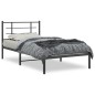 vidaXL Bettgestell mit Kopfteil Metall Schwarz 100x200 cm vidaXL Bettgestell mit Kopfteil Metall Schwarz 100x200 cm