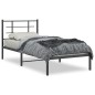 vidaXL Bettgestell mit Kopfteil Metall Schwarz 90x200 cm vidaXL Bettgestell mit Kopfteil Metall Schwarz 90x200 cm