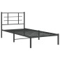 vidaXL Bettgestell mit Kopfteil Metall Schwarz 90x200 cm vidaXL Bettgestell mit Kopfteil Metall Schwarz 90x200 cm