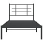 vidaXL Bettgestell mit Kopfteil Metall Schwarz 90x200 cm vidaXL Bettgestell mit Kopfteil Metall Schwarz 90x200 cm