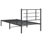 vidaXL Bettgestell mit Kopfteil Metall Schwarz 90x200 cm vidaXL Bettgestell mit Kopfteil Metall Schwarz 90x200 cm