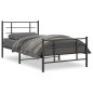 vidaXL Bettgestell mit Kopf- und Fußteil Metall Schwarz 107x203 cm vidaXL Bettgestell mit Kopf- und Fußteil Metall Schwarz 107x203 cm
