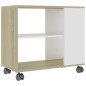 vidaXL Beistelltisch Weiß und Sonoma-Eiche 70x35x55 cm Holzwerkstoff vidaXL Beistelltisch Weiß und Sonoma-Eiche 70x35x55 cm Holzwerkstoff