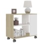 vidaXL Beistelltisch Weiß und Sonoma-Eiche 70x35x55 cm Holzwerkstoff vidaXL Beistelltisch Weiß und Sonoma-Eiche 70x35x55 cm Holzwerkstoff